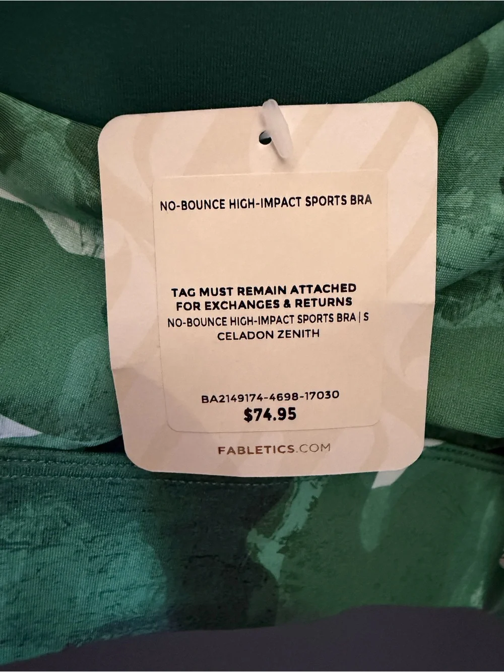 NWT Fabletics Celadon Zenith Matching Set Leggings + Sports Bra Small